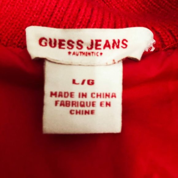 GUESS RED BUBBLE JACKET SIZE LARGE FITS LIKE A SMALL - Picture 3 of 4